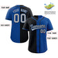 Custom Black Royal Two Tone Striped Fashion Authentic Baseball Jersey Limited