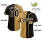 Custom Old Gold Black Stripe-Solid Combo Fashion Authentic Baseball Jersey Limited