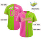 Custom Pink Neon Green Stripe-Solid Combo Fashion Authentic Baseball Jersey Limited