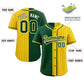 Custom Green Gold Stripe-Solid Combo Fashion Authentic Baseball Jersey Limited