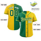 Custom Kelly Green Gold Stripe-Solid Combo Fashion Authentic Baseball Jersey Limited