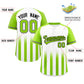 Custom White Neon Green Raglan Sleeves Gradient Thick Stripe Authentic Baseball Jersey Limited
