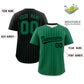 Custom Kelly Green Black Pinstripe Personalized Two-Tone Authentic Baseball Jersey Limited