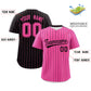 Custom Pink Black Pinstripe Personalized Two-Tone Authentic Baseball Jersey Limited