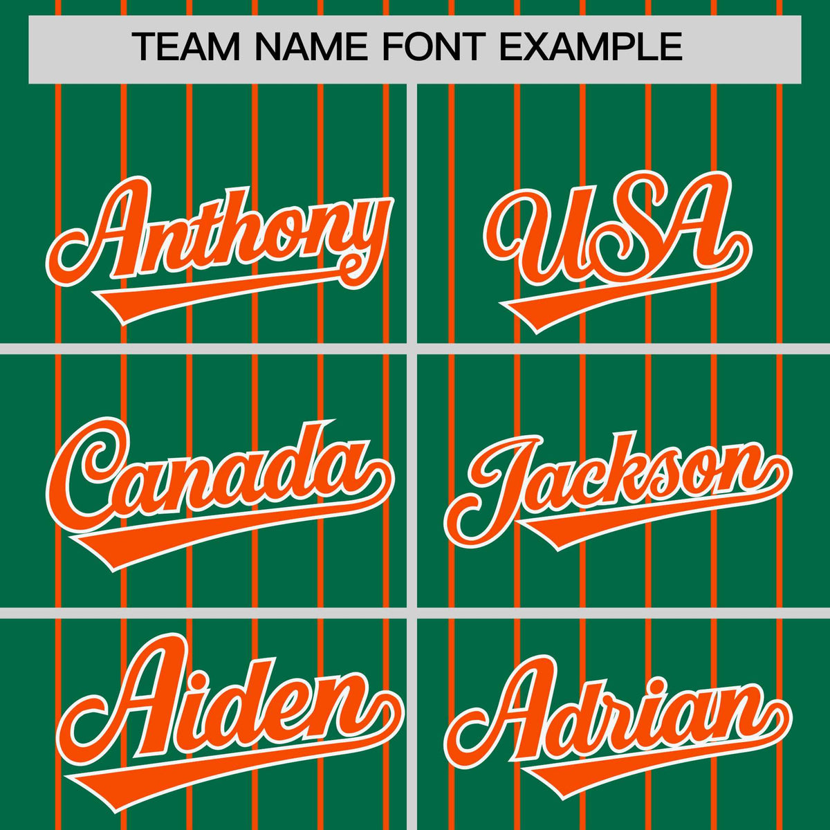 Custom Kelly Green Orange Pinstripe Personalized Two-Tone Authentic Baseball Jersey Limited