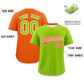 Custom Neon Green Orange Pinstripe Personalized Two-Tone Authentic Baseball Jersey Limited