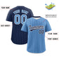 Custom Light Blue Navy Pinstripe Personalized Two-Tone Authentic Baseball Jersey Limited