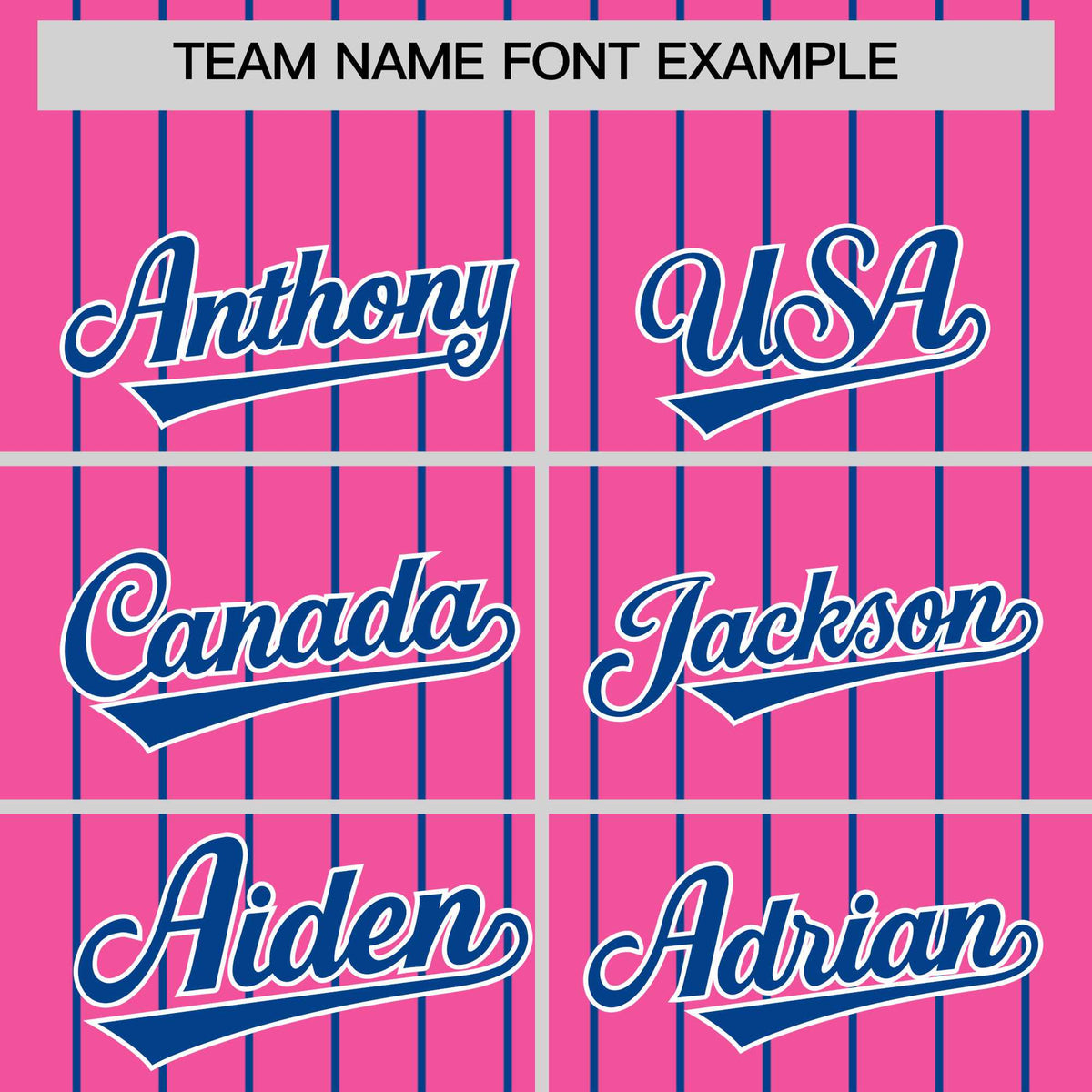 Custom Pink Royal Pinstripe Personalized Two-Tone Authentic Baseball Jersey Limited
