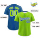 Custom Neon Green Royal Pinstripe Personalized Two-Tone Authentic Baseball Jersey Limited