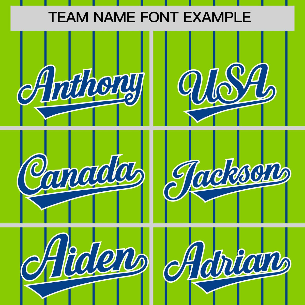 Custom Neon Green Royal Pinstripe Personalized Two-Tone Authentic Baseball Jersey Limited