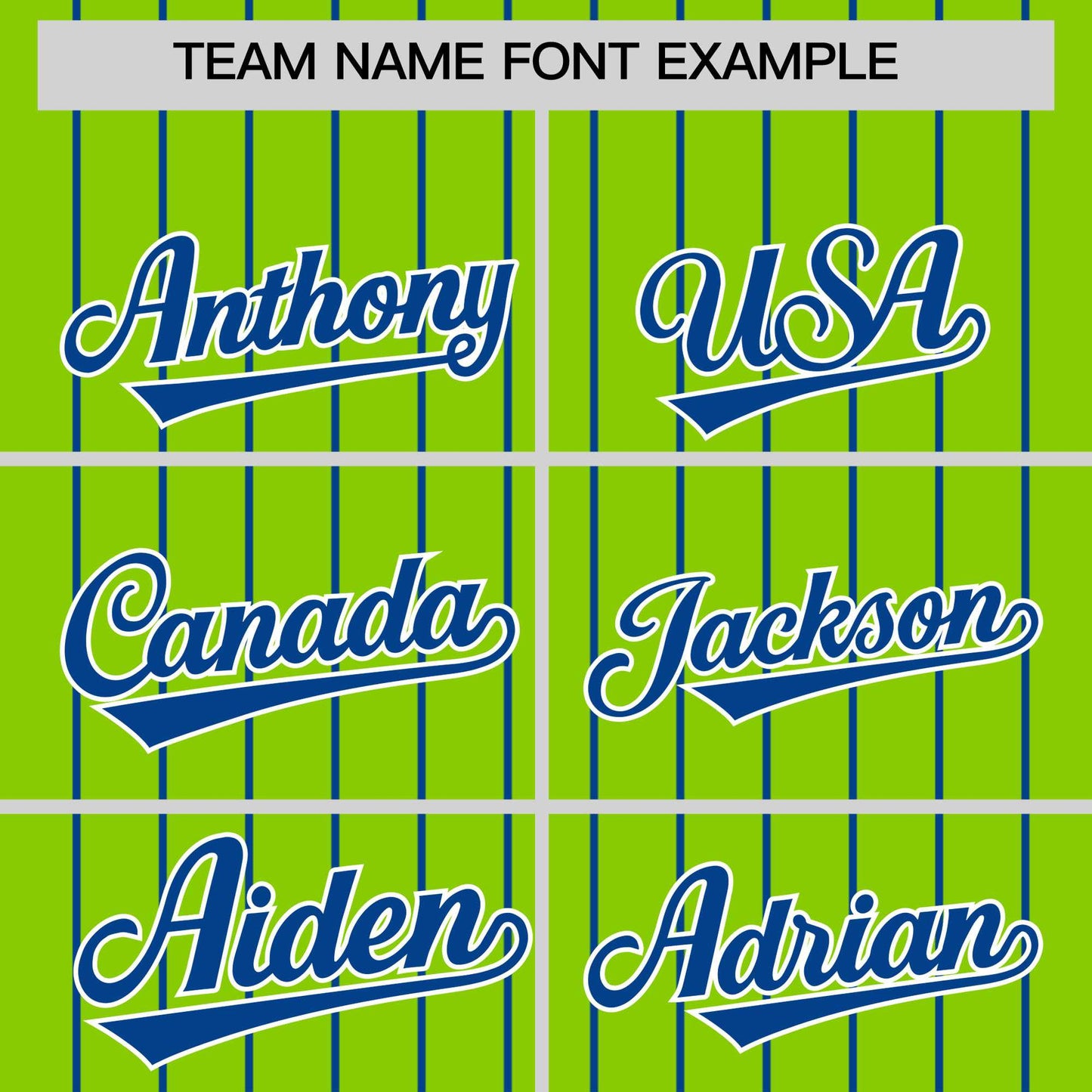 Custom Neon Green Royal Pinstripe Personalized Two-Tone Authentic Baseball Jersey Limited