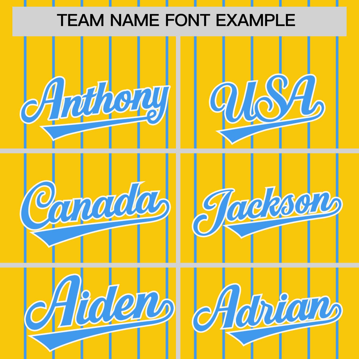 Custom Gold Powder Blue Pinstripe Personalized Two-Tone Authentic Baseball Jersey Limited