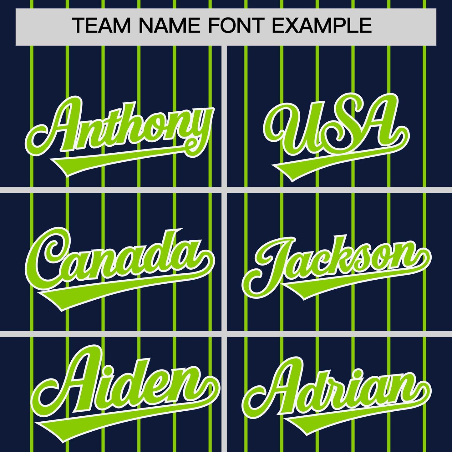 Custom Navy Neon Green Pinstripe Personalized Two-Tone Authentic Baseball Jersey Limited