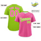 Custom Pink Neon Green Pinstripe Personalized Two-Tone Authentic Baseball Jersey Limited