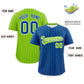 Custom Royal Neon Green Pinstripe Personalized Two-Tone Authentic Baseball Jersey Limited