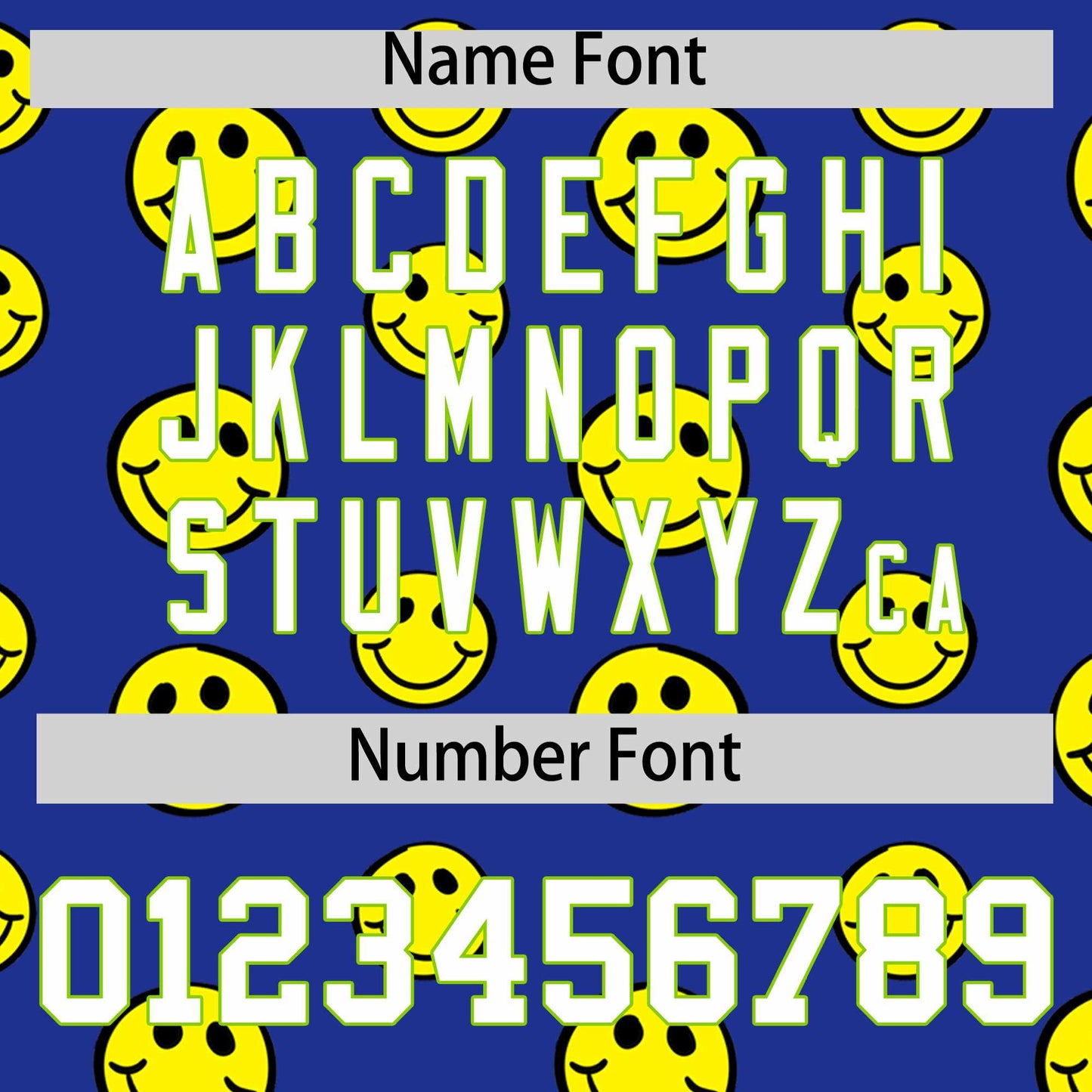 Custom Neon Green Royal Graffiti Gradient Pattern Authentic Smile Baseball Jersey Limited