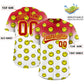 Custom Red White Graffiti Gradient Pattern Authentic Smile Baseball Jersey Limited