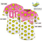 Custom Pink White Graffiti Gradient Pattern Authentic Smile Baseball Jersey Limited