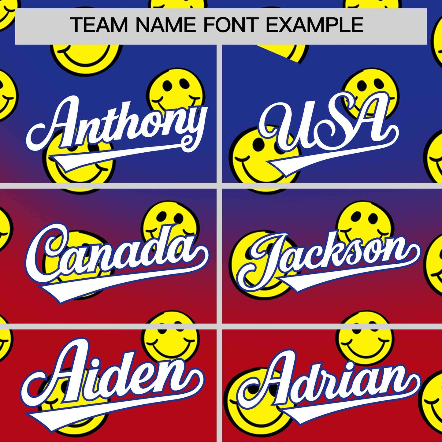 Custom Royal Red Graffiti Gradient Pattern Authentic Smile Baseball Jersey Limited