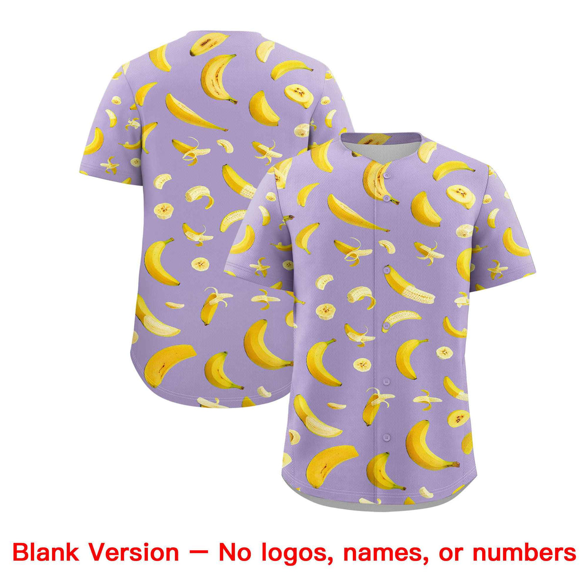 Custom Light Purple Banana Graffiti Pattern Fashion Authentic Baseball Jersey Limited