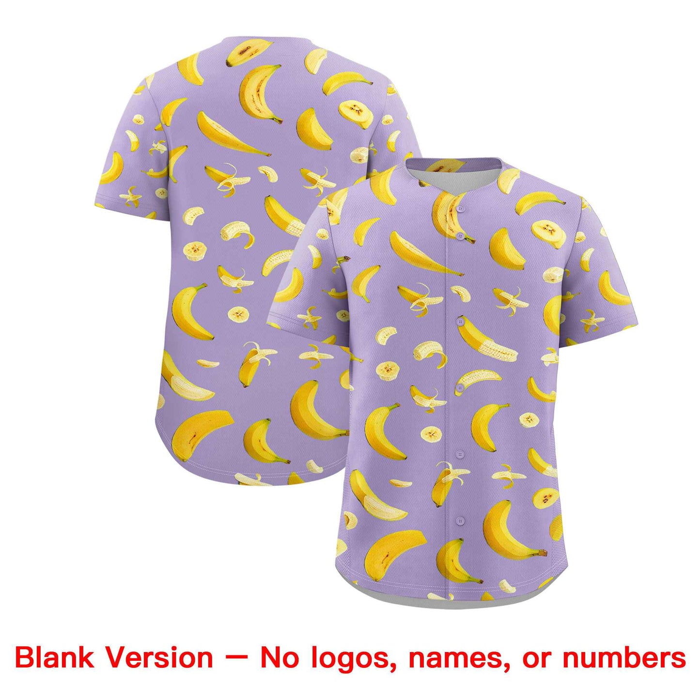 Custom Light Purple Banana Graffiti Pattern Fashion Authentic Baseball Jersey Limited