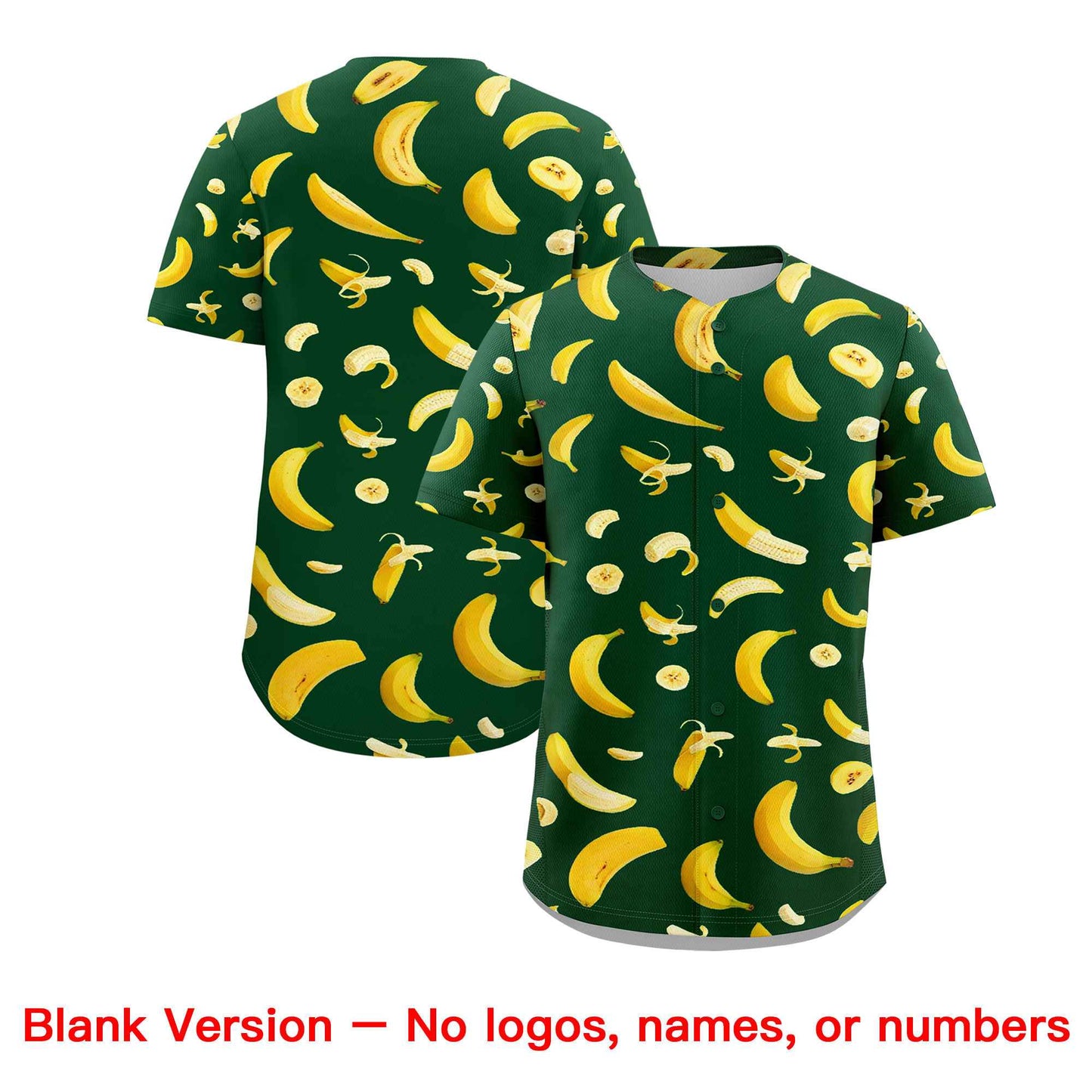 Custom Green Banana Graffiti Pattern Fashion Authentic Baseball Jersey Limited