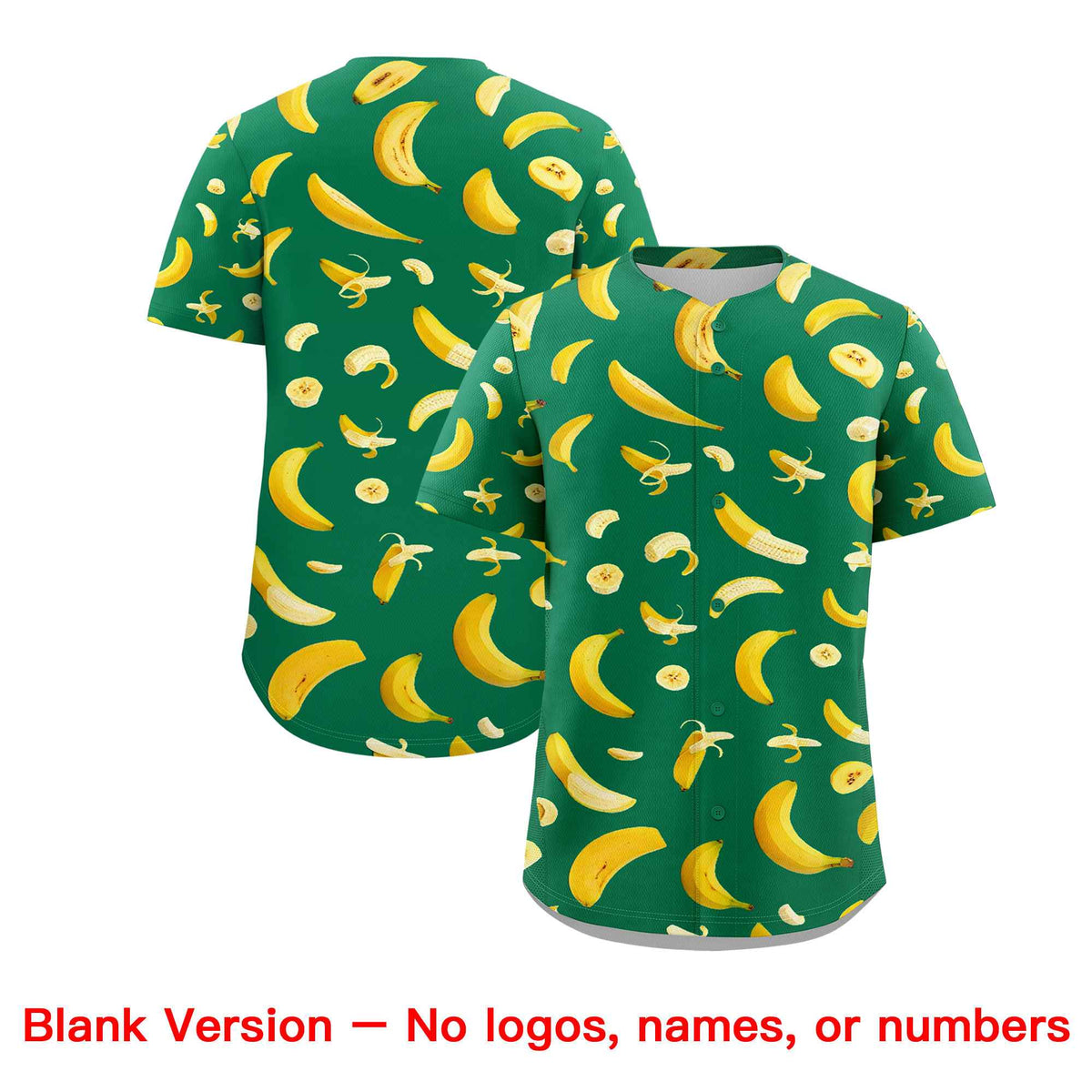 Custom Kelly Green Banana Graffiti Pattern Fashion Authentic Baseball Jersey Limited