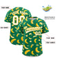 Custom Kelly Green Banana Graffiti Pattern Fashion Authentic Baseball Jersey Limited