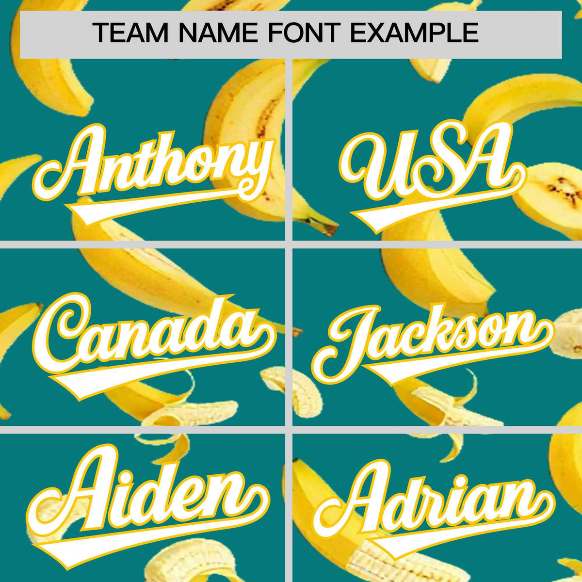 Custom Teal Banana Graffiti Pattern Fashion Authentic Baseball Jersey Limited