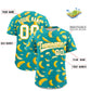 Custom Aqua Banana Graffiti Pattern Fashion Authentic Baseball Jersey Limited