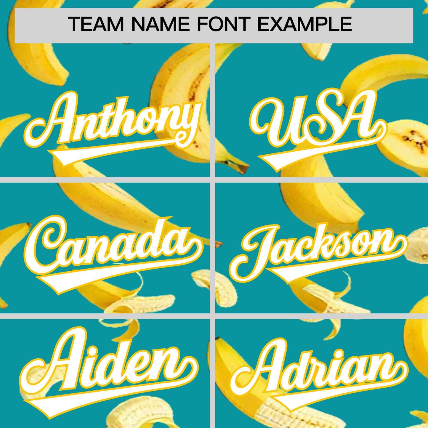 Custom Aqua Banana Graffiti Pattern Fashion Authentic Baseball Jersey Limited