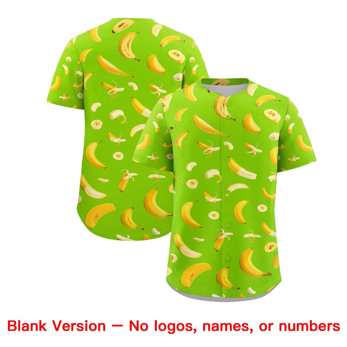 Custom Neon Green Banana Graffiti Pattern Fashion Authentic Baseball Jersey Limited