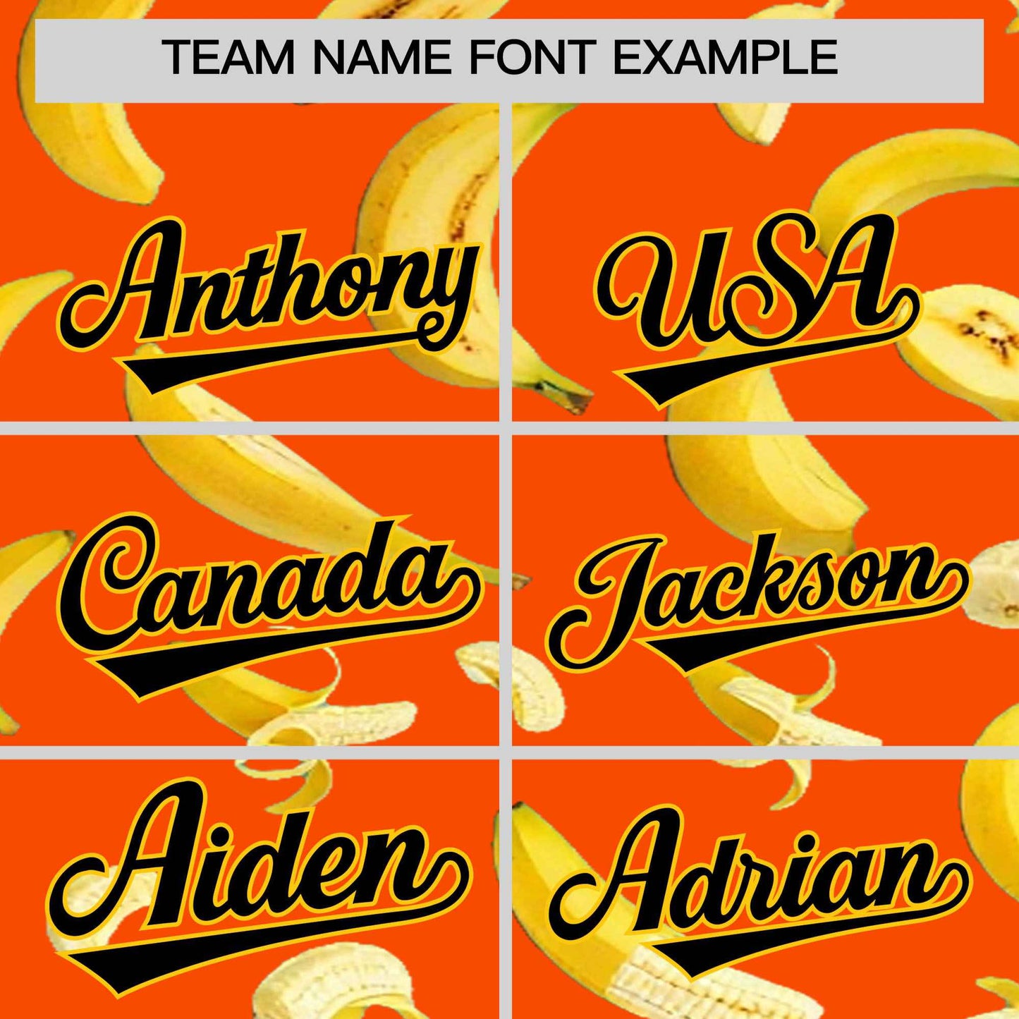 Custom Orange Banana Graffiti Pattern Fashion Authentic Baseball Jersey Limited