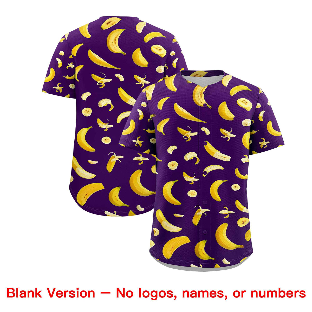 Custom Purple Banana Graffiti Pattern Fashion Authentic Baseball Jersey Limited