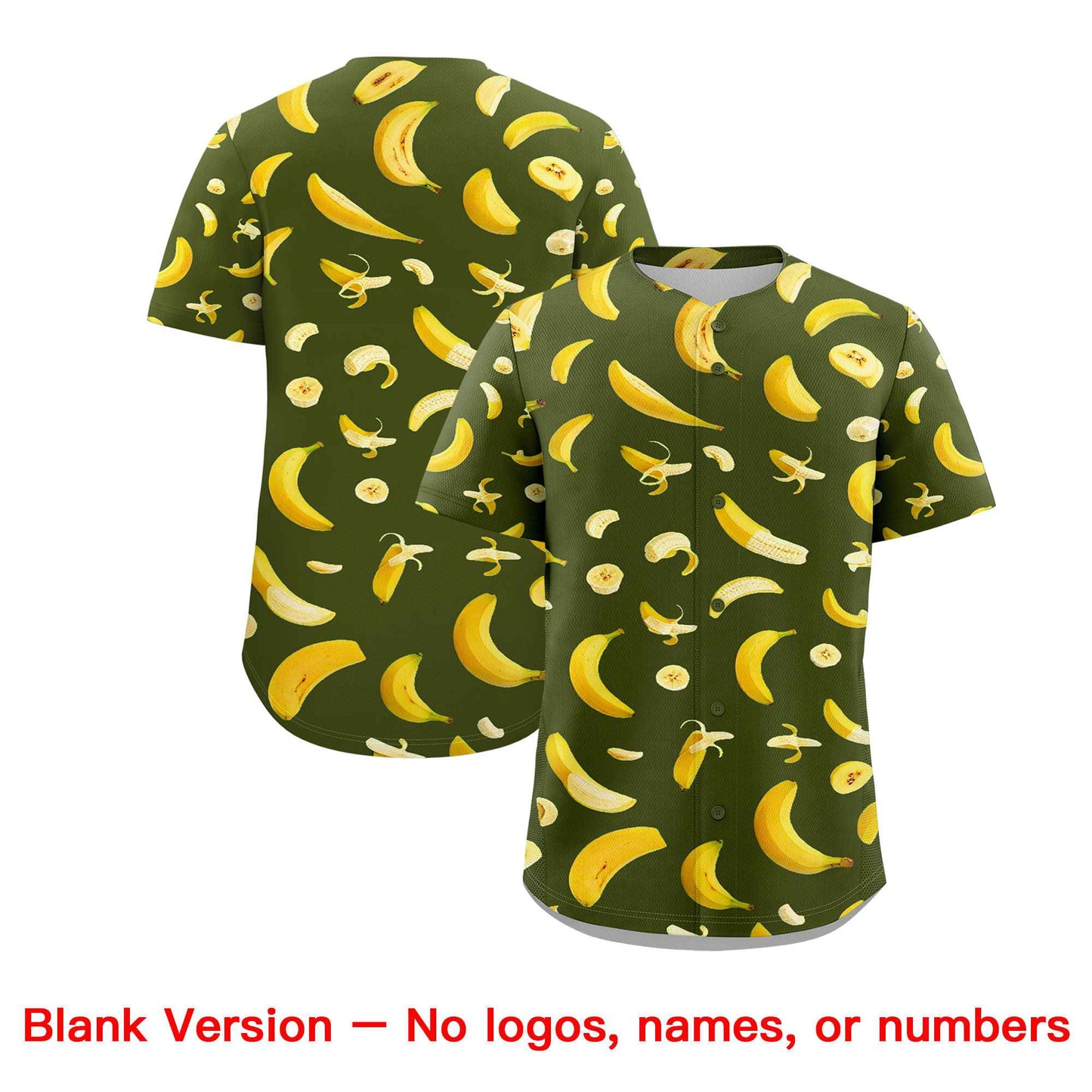 Custom Olive Banana Graffiti Pattern Fashion Authentic Baseball Jersey Limited