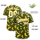 Custom Olive Banana Graffiti Pattern Fashion Authentic Baseball Jersey Limited