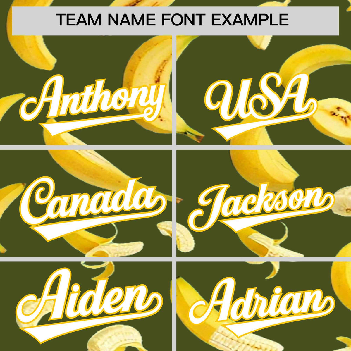 Custom Olive Banana Graffiti Pattern Fashion Authentic Baseball Jersey Limited