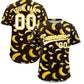 Custom Brown Banana Graffiti Pattern Fashion Authentic Baseball Jersey