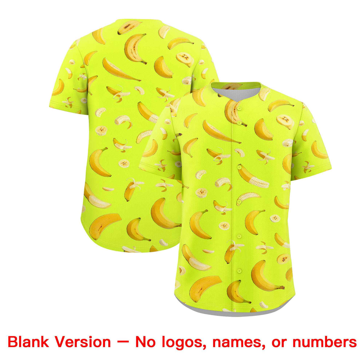 Custom Fluorescent Green Banana Graffiti Pattern Fashion Authentic Baseball Jersey Limited