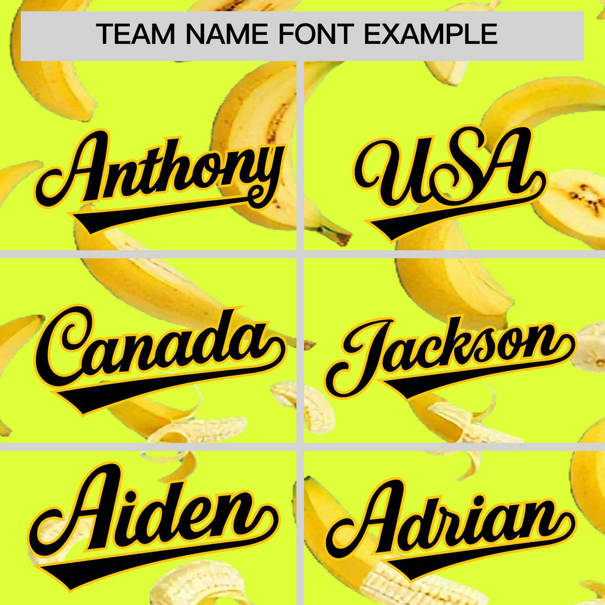 Custom Fluorescent Green Banana Graffiti Pattern Fashion Authentic Baseball Jersey Limited