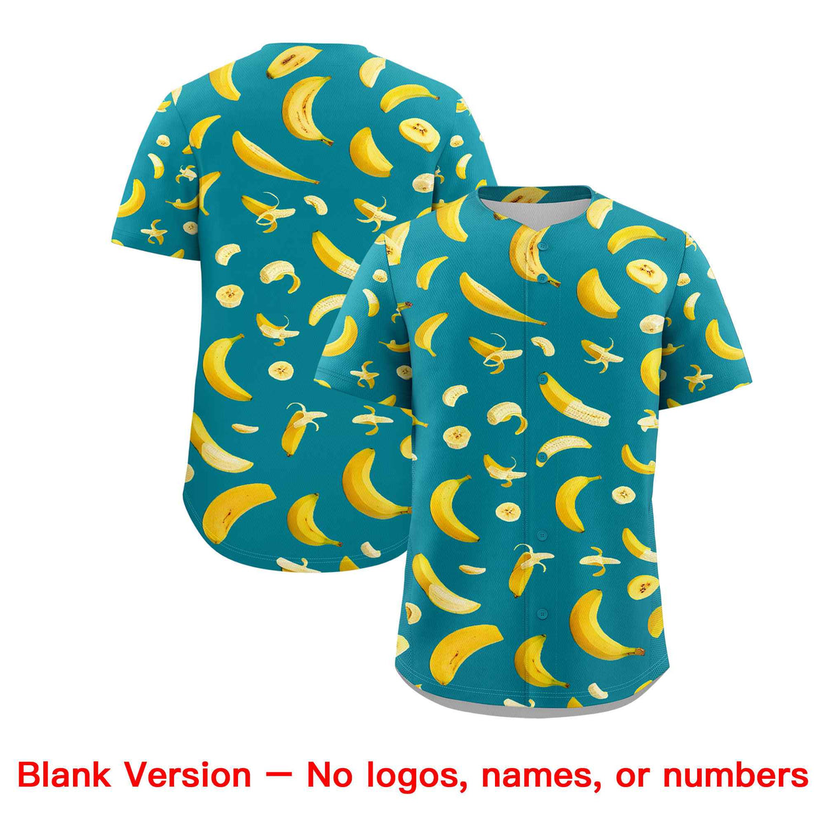 Custom Aqua Banana Graffiti Pattern Fashion Authentic Baseball Jersey Limited