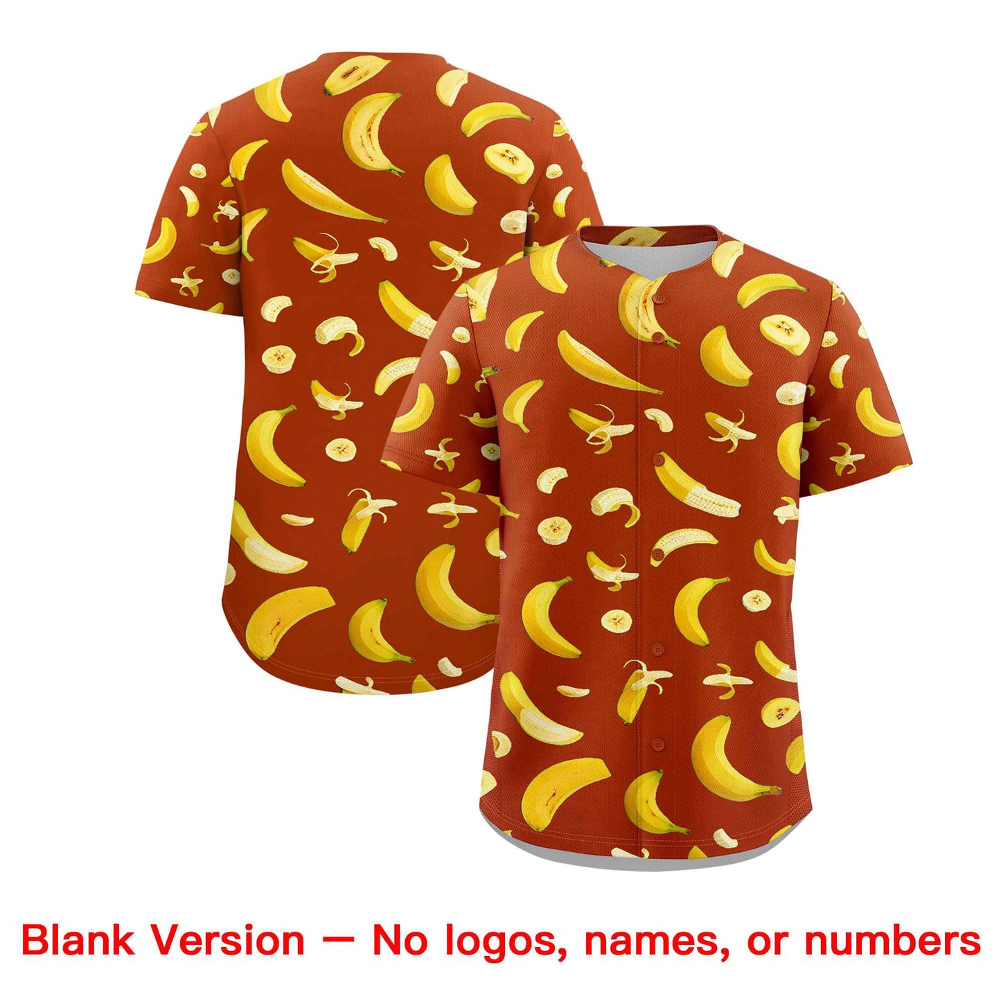Custom Dark Orange Banana Graffiti Pattern Fashion Authentic Baseball Jersey Limited