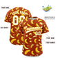 Custom Dark Orange Banana Graffiti Pattern Fashion Authentic Baseball Jersey Limited