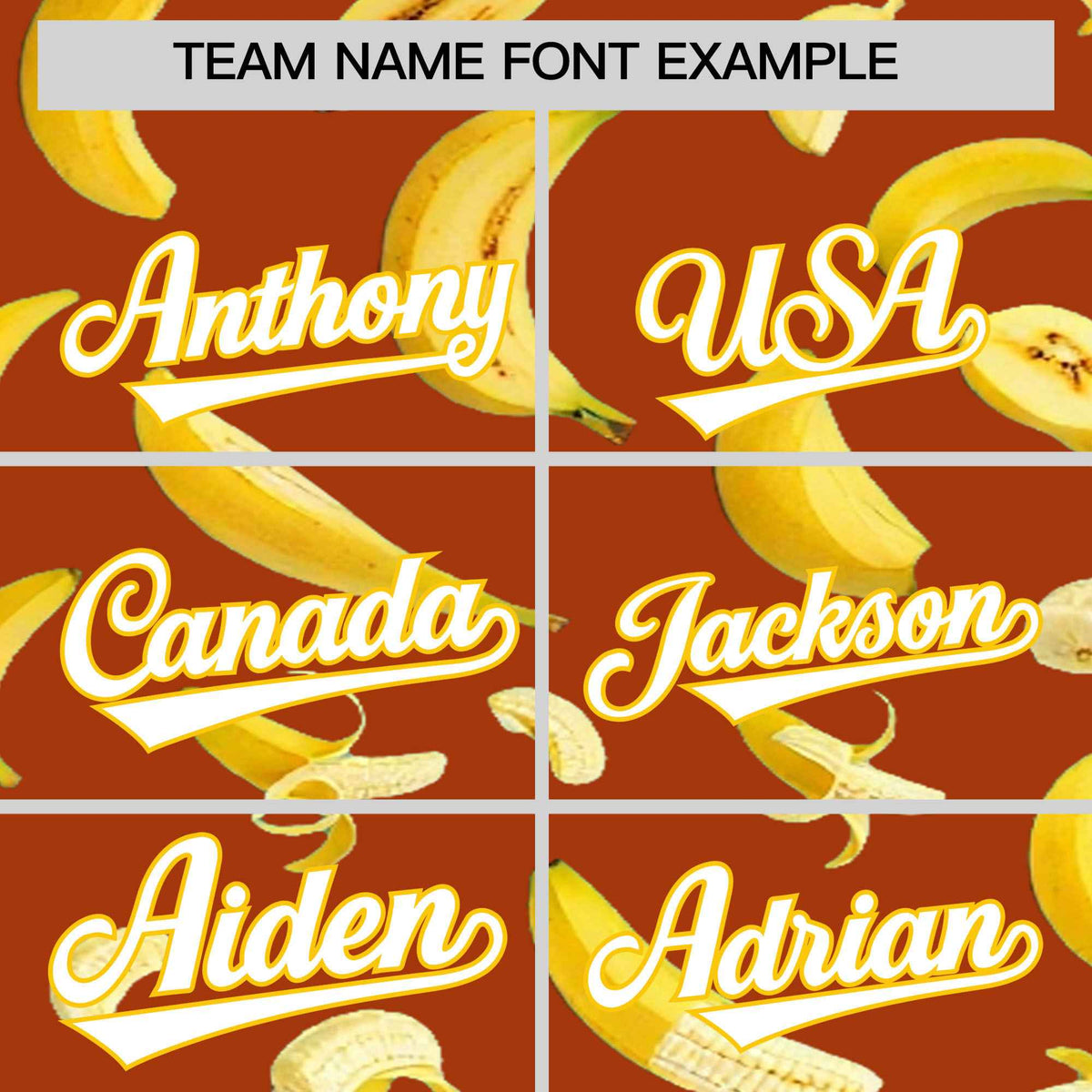 Custom Dark Orange Banana Graffiti Pattern Fashion Authentic Baseball Jersey Limited