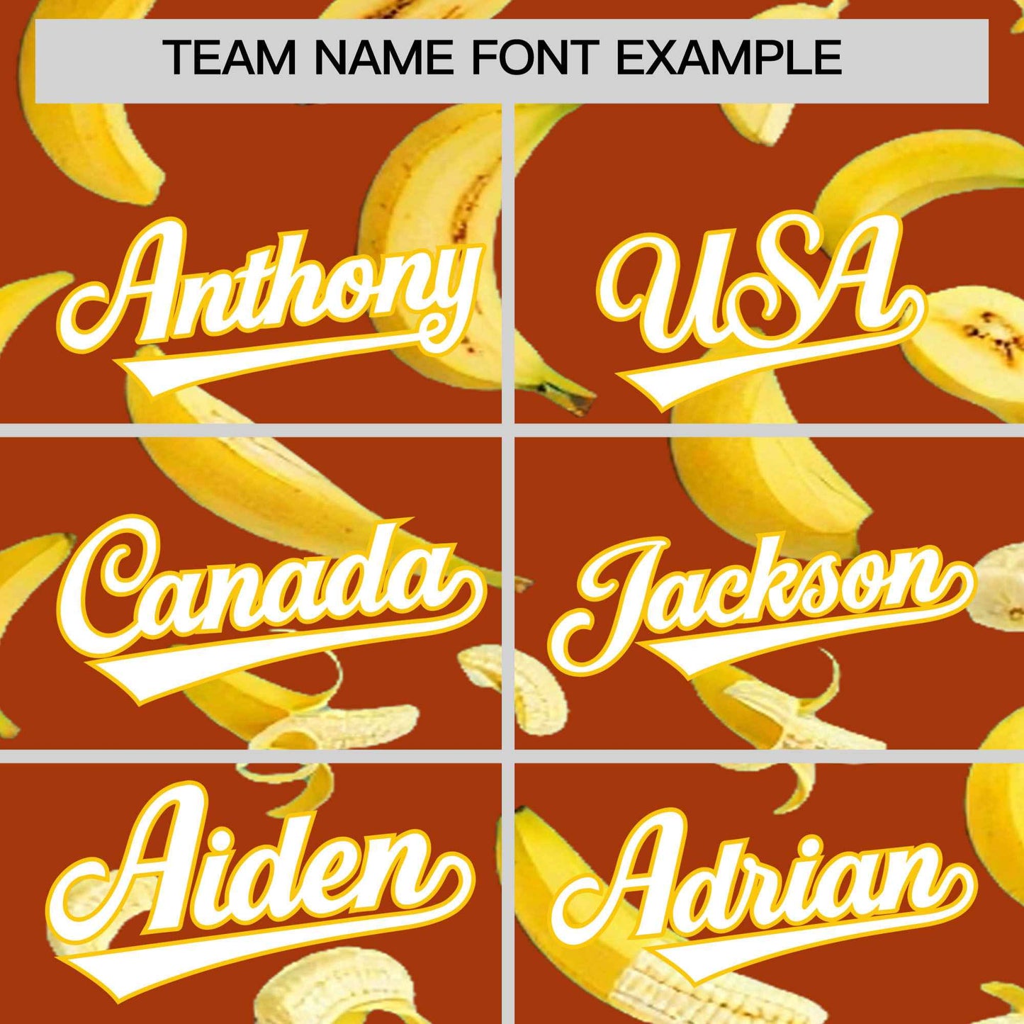 Custom Dark Orange Banana Graffiti Pattern Fashion Authentic Baseball Jersey Limited