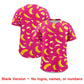 Custom Rose Red Banana Graffiti Pattern Fashion Authentic Baseball Jersey Limited