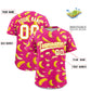 Custom Rose Red Banana Graffiti Pattern Fashion Authentic Baseball Jersey Limited