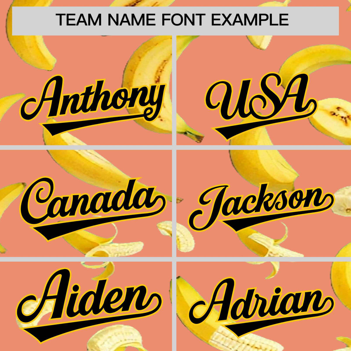 Custom Light Orange Banana Graffiti Pattern Fashion Authentic Baseball Jersey Limited