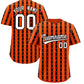 Custom Orange Black Star Pattern Thick Stripes Baseball Jersey