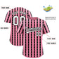 Custom Light Pink Black Star Pattern Thick Stripes Baseball Jersey Limited